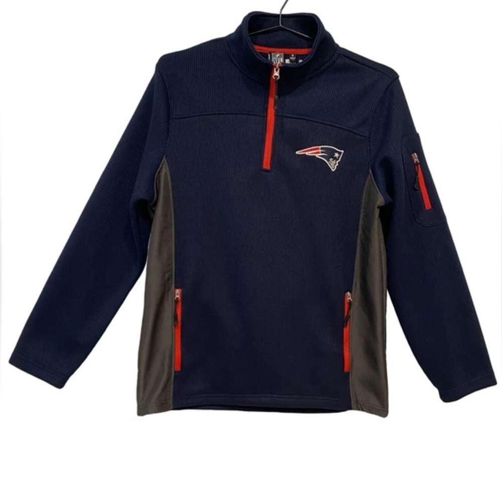 Men’s New England Patriots NFL‎ Team Apparel Blue 1/4 Zip Fleece Pullover Sz S